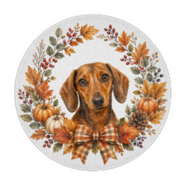 Tabla De Cortar Corona de Otoño de Dachshund