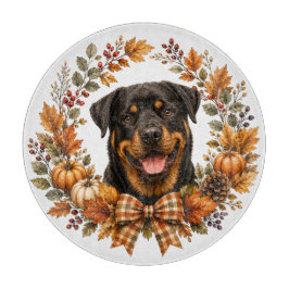 Tabla De Cortar Corona de Otoño Rottweiler