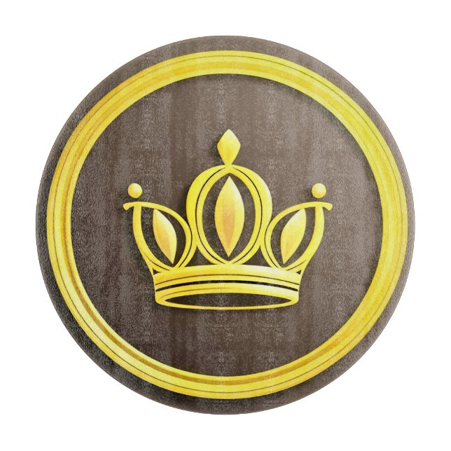 Tabla De Cortar Corona Dorada Elegante (Anverso)