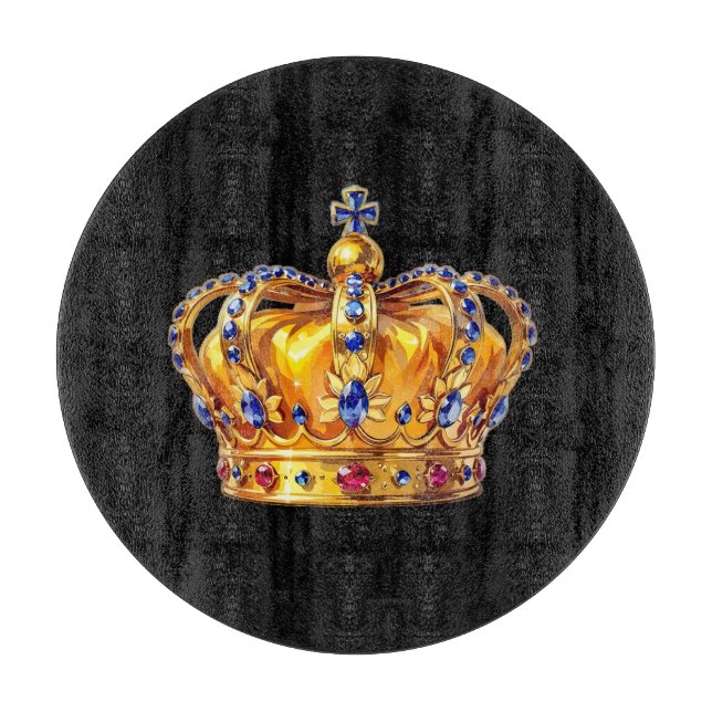 Tabla De Cortar Corona dorada real (Anverso)