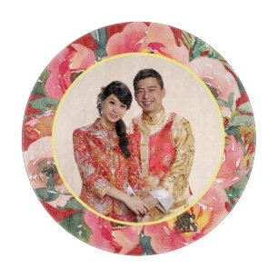 Tabla De Cortar Corona floral rosa moderna para foto de boda china