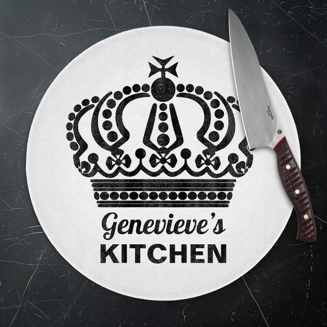 Tabla De Cortar Corona Intrincada con Nombre Personalizado (Subido por el creador)