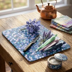 Tabla De Cortar Corte de Vidrio Decorativo con Purpurina de Confet