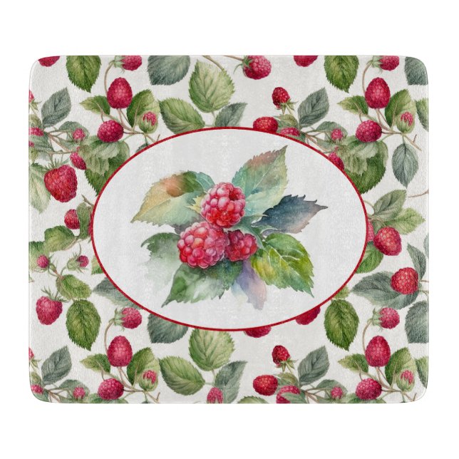 Tabla De Cortar Cosas de Fresas Aquarela (Anverso)