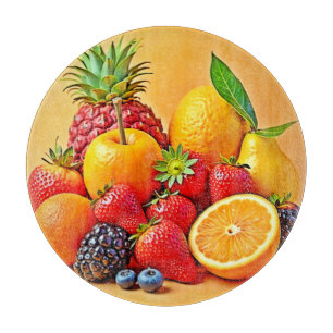 Tabla De Cortar Cosecha Fresca: Diseño de Cosecha de Frutas Vibran