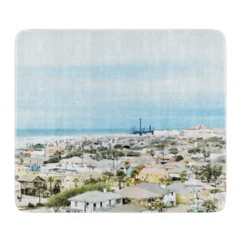Tabla De Cortar Costa Galveston, vista de la playa y de la ciudad