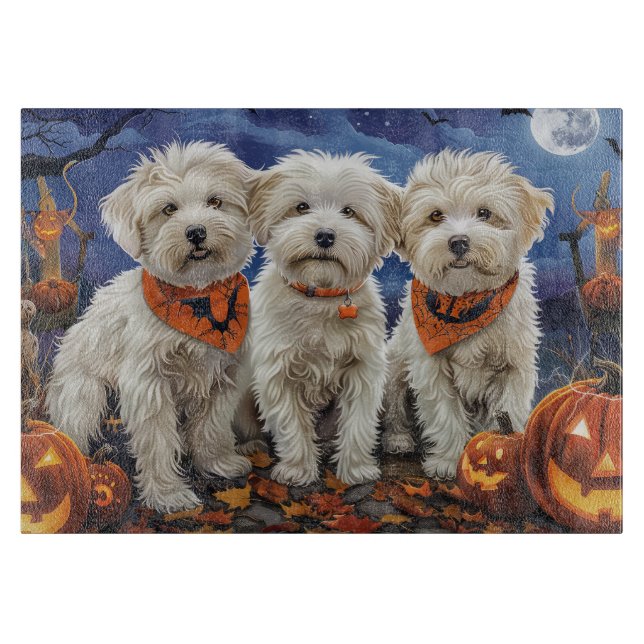 Tabla De Cortar Coton De Tulear Halloween Espeluznante (Anverso)