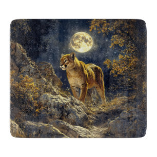 Tabla De Cortar Cougar en el arte de la vida salvaje a la luz de l