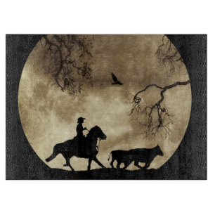 Tabla De Cortar Country Western Cowboy and Steers