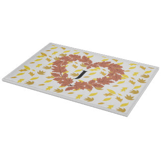 Tabla De Cortar Couronne d'automne sur son lit de feuilles