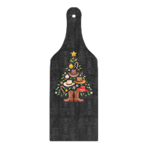 Tabla De Cortar Cowboy Western Christmas Tree Santa