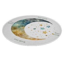 Tabla De Cortar Crea tu propia acuarela Crescent Moon & Stars