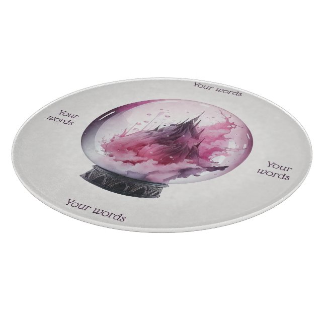 Tabla De Cortar Crea tu propia bola de cristal rosada (Borde)