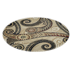 Tabla De Cortar Crea tu propia fiesta tribal dorada roja y negra
