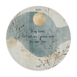 Tabla De Cortar Crea Tu Propia Floral Minimalista de Luna Dorada