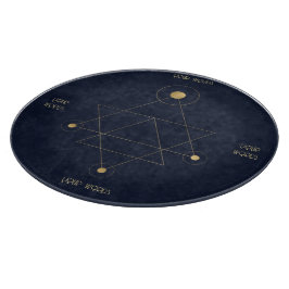 Tabla De Cortar Crea tu propia geometría sagrada azul y oro