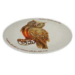 Tabla De Cortar Crea tu propia lechuza dorada Steampunk