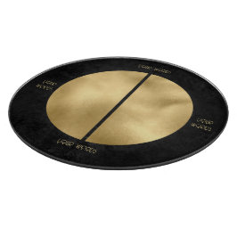 Tabla De Cortar Crea tu propia luna llena de negro y oro dividida