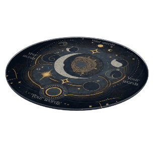 Tabla De Cortar Crea tu propia plata y oro celestial lunar