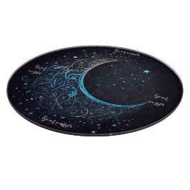 Tabla De Cortar Crea tu propio Altar de Luna Azul y Oro Filigree