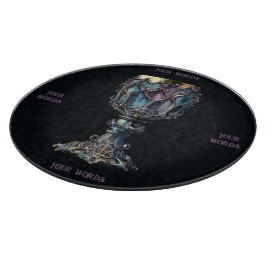 Tabla De Cortar Crea tu propio cáliz azul con borde dorado