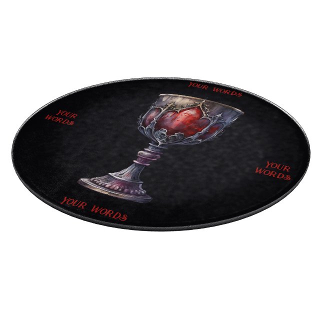 Tabla De Cortar Crea tu propio cáliz morado y rojo (Borde)