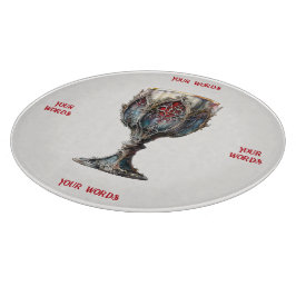 Tabla De Cortar Crea tu propio cáliz rojo y azul con dorado