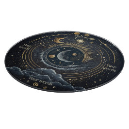 Tabla De Cortar Crea tu propio Celestial Lunar Azul y Oro