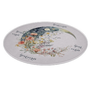 Tabla De Cortar Crea Tu Propio Crescente Lunar Floral de Pradera P