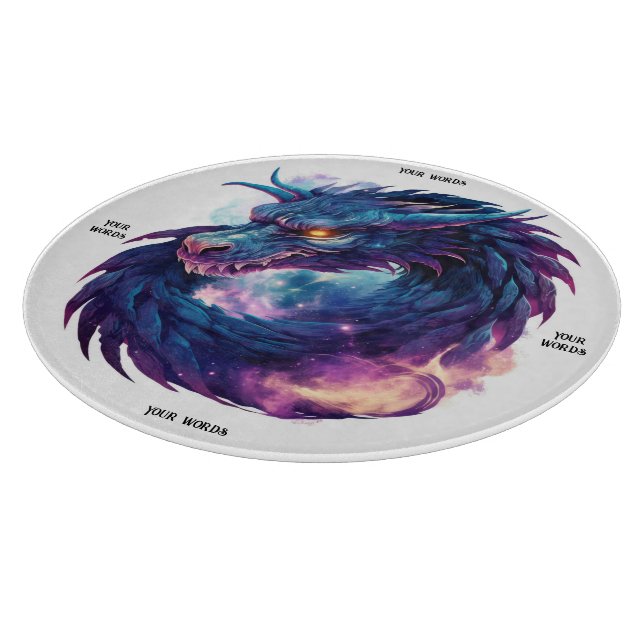 Tabla De Cortar Crea tu propio dragón púrpura místico (Borde)