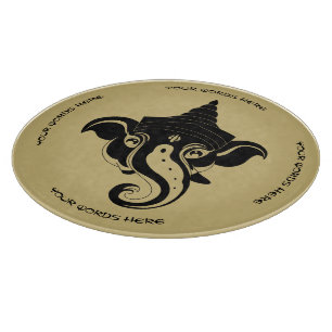 Tabla De Cortar Crea tu propio Ganesha negro y dorado