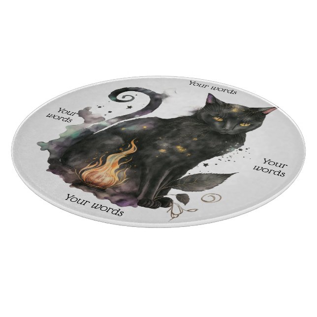Tabla De Cortar Crea Tu Propio Gato Negro Mágico Familiar (Borde)