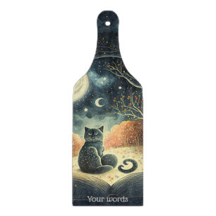 Tabla De Cortar Crea tu propio gato negro místico estrellado