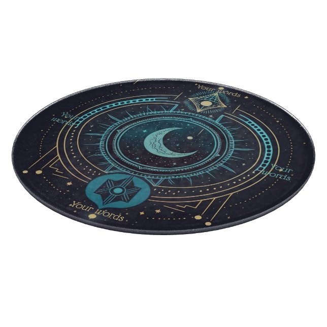 Tabla De Cortar Crea Tu Propio Lunar Celestial Geométrico (Borde)