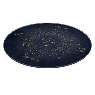 Tabla De Cortar Crea Tu Propio Mandala Celestial Azul y Dorado