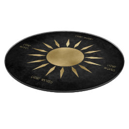 Tabla De Cortar Crea tu propio mandala solar negro y dorado