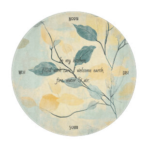 Tabla De Cortar Crea Tu Propio Minimalista Floral Verde y Amarillo
