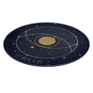 Tabla De Cortar Crea Tu Propio Ojo Mágico Celestial Azul y Dorado