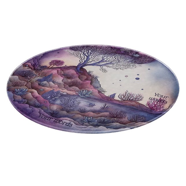 Tabla De Cortar Crea tu propio paisaje de fantasía púrpura (Borde)