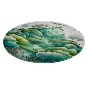 Tabla De Cortar Crea tu propio paisaje verde con colinas