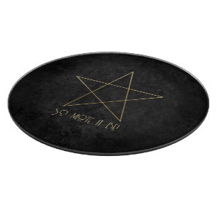 Tabla De Cortar Crea tu propio pentáculo elegante negro y dorado