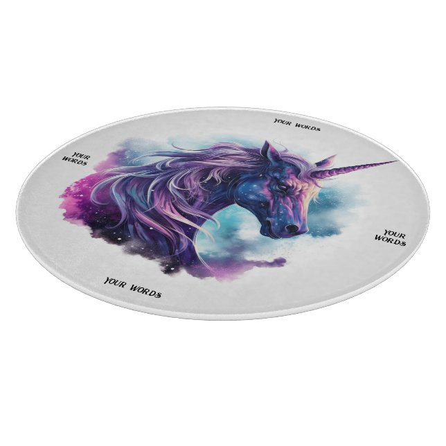 Tabla De Cortar Crea tu propio unicornio púrpura mítico (Borde)