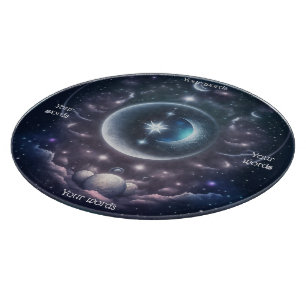 Tabla De Cortar Crea tus propias nubes rosadas y luna de plata