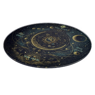 Tabla De Cortar Crea tus Propios Mapas Celestes Azules y Dorados