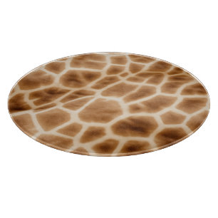 Tabla De Cortar Cream Brown Giraffe Animal Print