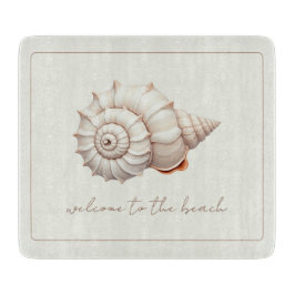Tabla De Cortar Cream y Tan Concha Costera Personalizada