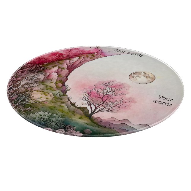 Tabla De Cortar Crear su propio paisaje de luna rosa (Borde)