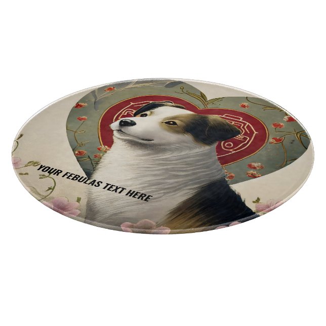 Tabla De Cortar Crear su propio texto de foto Mascota Personalizad (Borde)