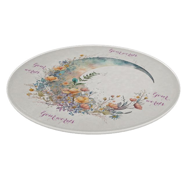 Tabla De Cortar Create Your Own Buttercups Floral Crescent Moon (Borde)