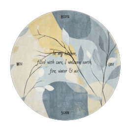 Tabla De Cortar Create Your Own Golden Blue Gray Floral Minimalist